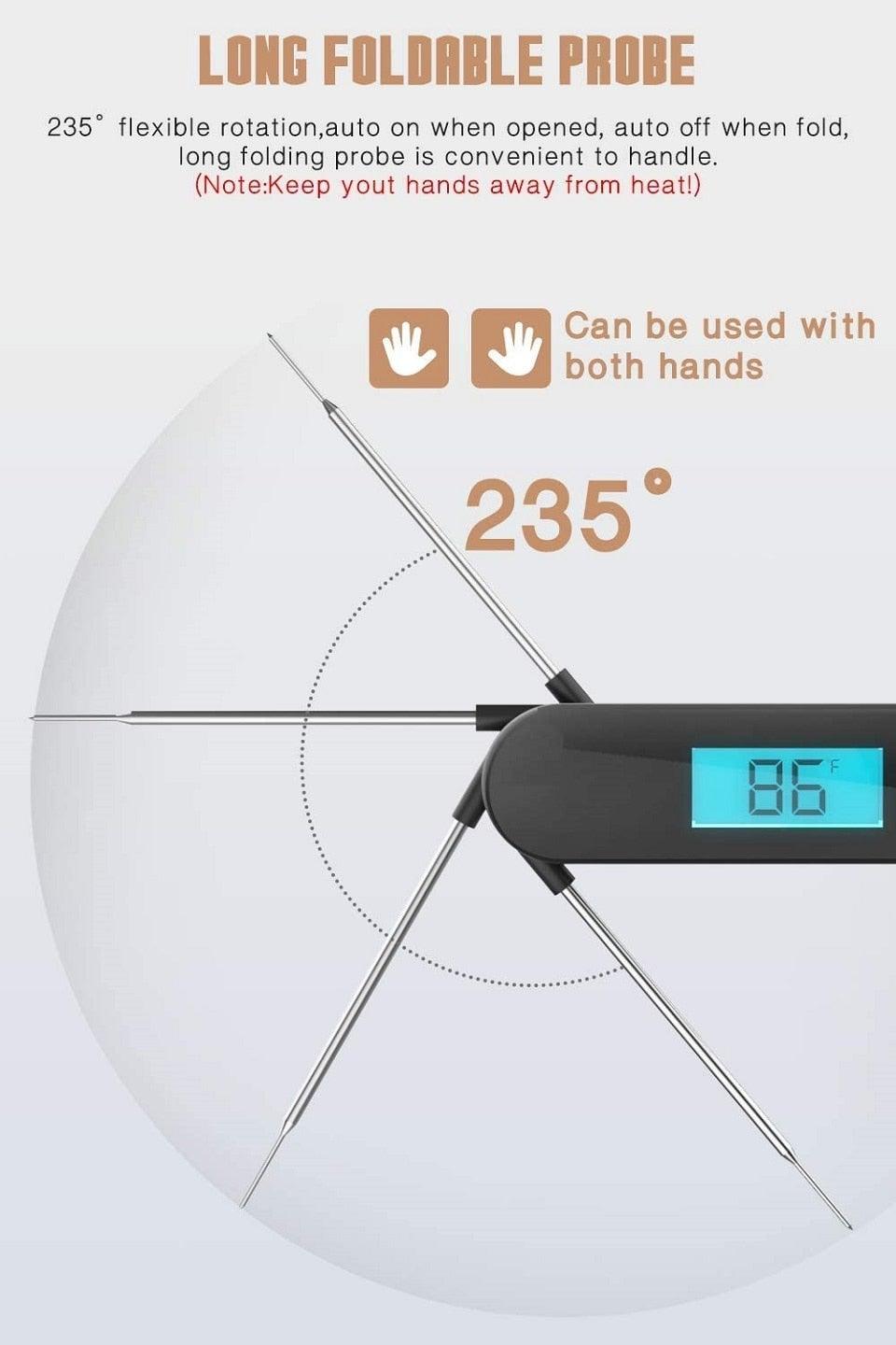 Unique Food Kitchen Digital Meat Thermometer BBQ Instant Read Food Thermometer Waterproof With Backlight And Magnet For Kitchen Cooking Grilling BBQ Backing Liquids Oil Waterproof Kitchen Thermometer For Cooking Tools