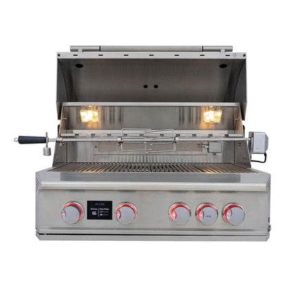 Blaze LTE PRO 32-Inch 4-Burner Built-In Grill with Digital Temperature Screen & Rotisserie