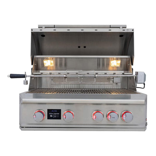 Blaze LTE PRO 32-Inch 4-Burner Built-In Grill with Digital Temperature Screen & Rotisserie