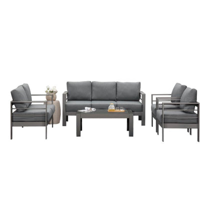 5-Piece Modern Aluminum Patio Conversation Set
