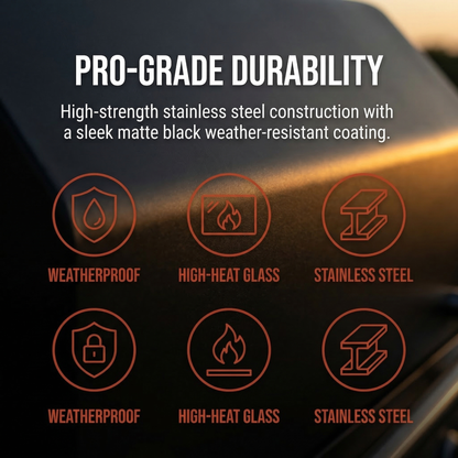 Black 6-Burner Deluxe Stainless Steel Propane Gas Outdoor Kitchen Grill