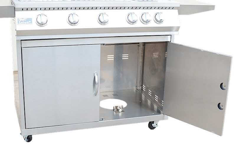 Kokomo 5-Burner Freestanding Gas Grill with Stainless Steel Cart- Lifetime Warranty