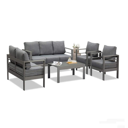 5-Piece Modern Aluminum Patio Conversation Set