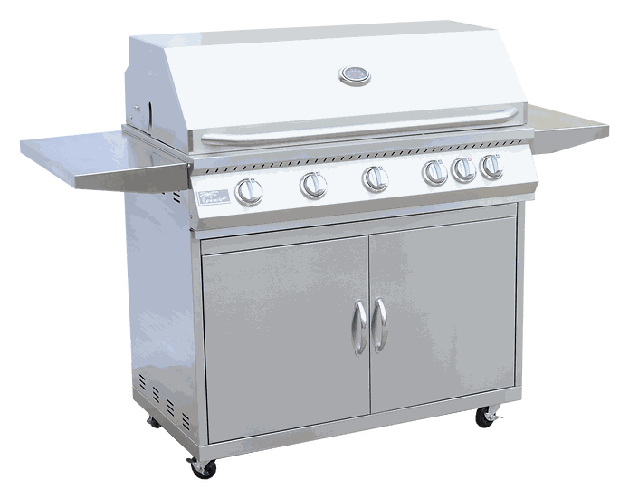 Kokomo 5-Burner Freestanding Gas Grill with Stainless Steel Cart- Lifetime Warranty