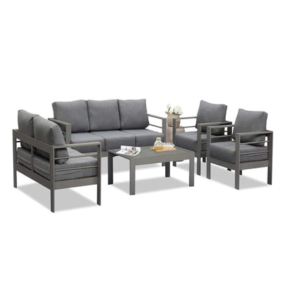 5-Piece Modern Aluminum Patio Conversation Set