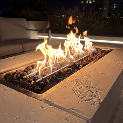 71-Inch Outdoor 60K BTU Fire Pit Table With Wind Guard
