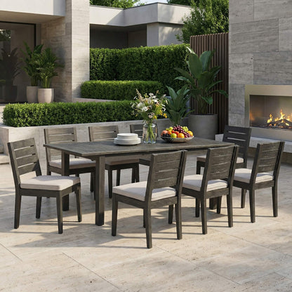 Alora 9-Piece Outdoor Dining Set With Extendable Acacia Wood Patio Table (SAK75134)