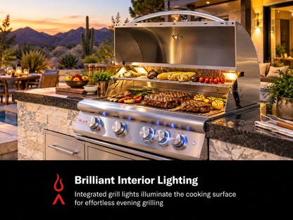 Blaze LTE+ 32-Inch 4-Burner Built-In Gas Grill with Lift-Assist Hood & Rear Infrared Burner