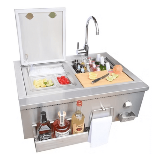 Kokomo 30" Built-In Bartender Cocktail Station With Sink, Ice Chest & Bottle Opener