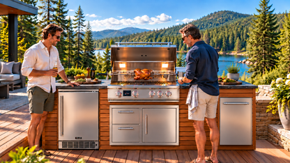 Blaze LTE PRO 32-Inch 4-Burner Built-In Grill with Digital Temperature Screen & Rotisserie