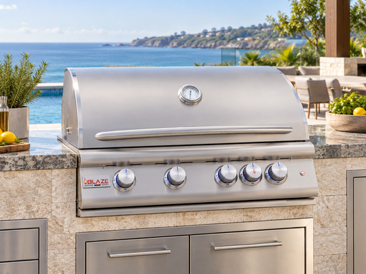 Blaze LTE+ Marine Grade 32-Inch 4-Burner Built-In Gas Grill with Rear Infrared Burner & Grill Lights