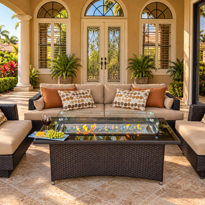 Montego Linear Gas Fire Pit Table