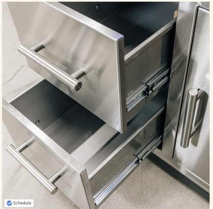 Summerset Stainless Steel 2-Drawer/ Door Combo, Hidden Hinge