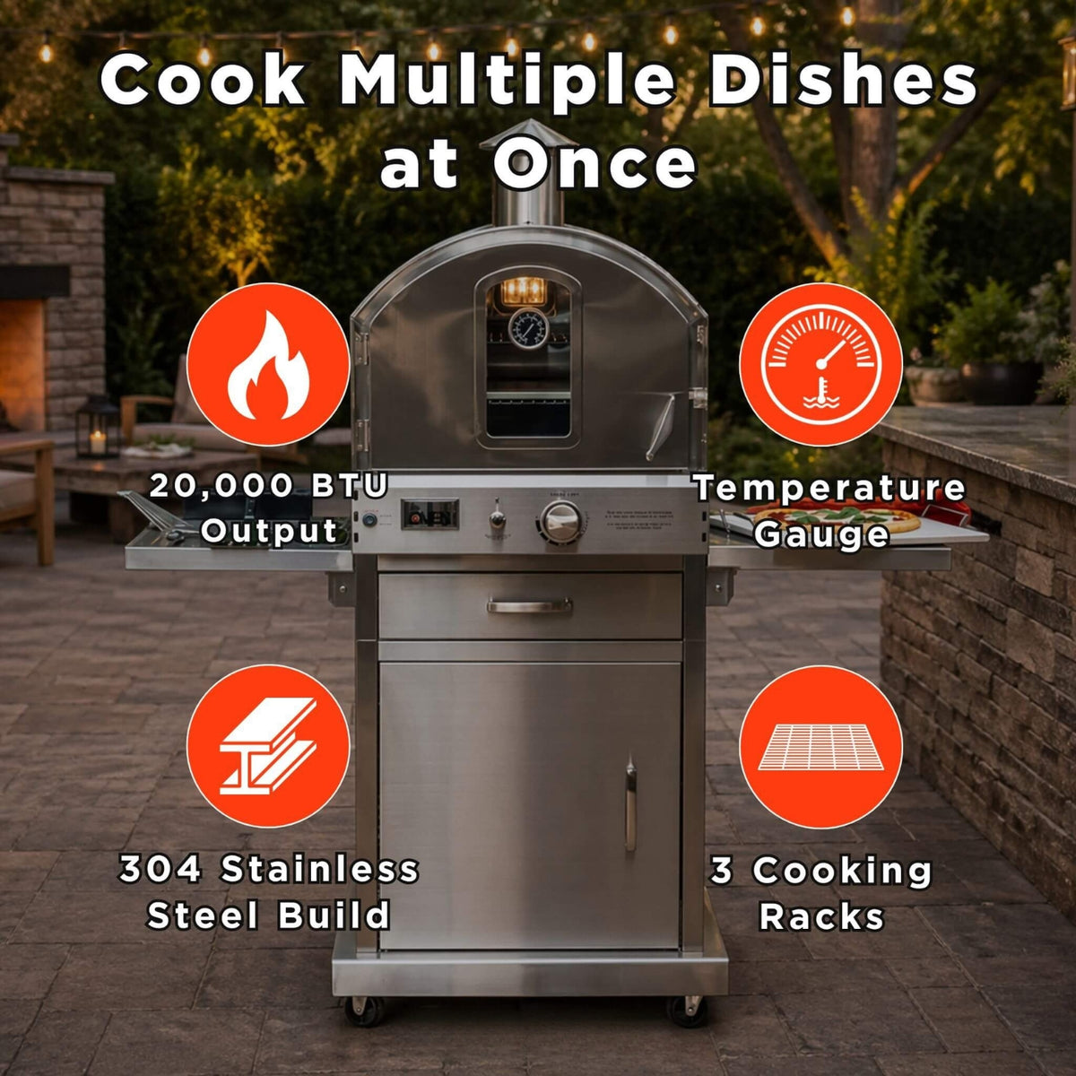 Summerset 60-Inch Outdoor Freestanding Gas Pizza Oven LP