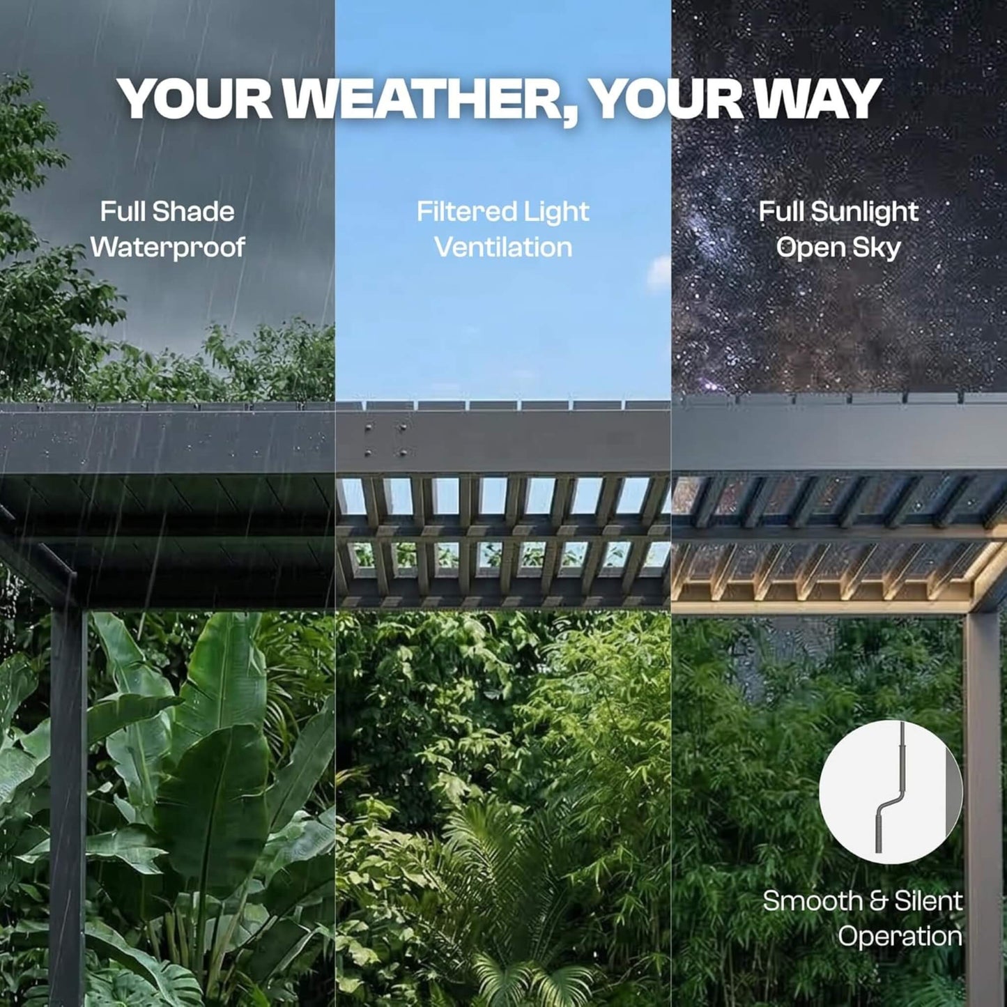 Alora Aluminum Louvered Pergola Kit With Adjustable Roof & Drainage (SAK94316)