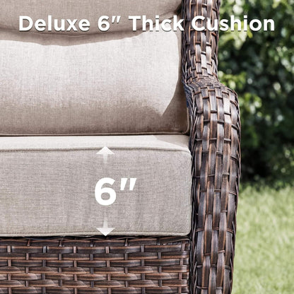 Luxury 8-Piece All-Weather Patio Furniture Set With Fire Pit Table