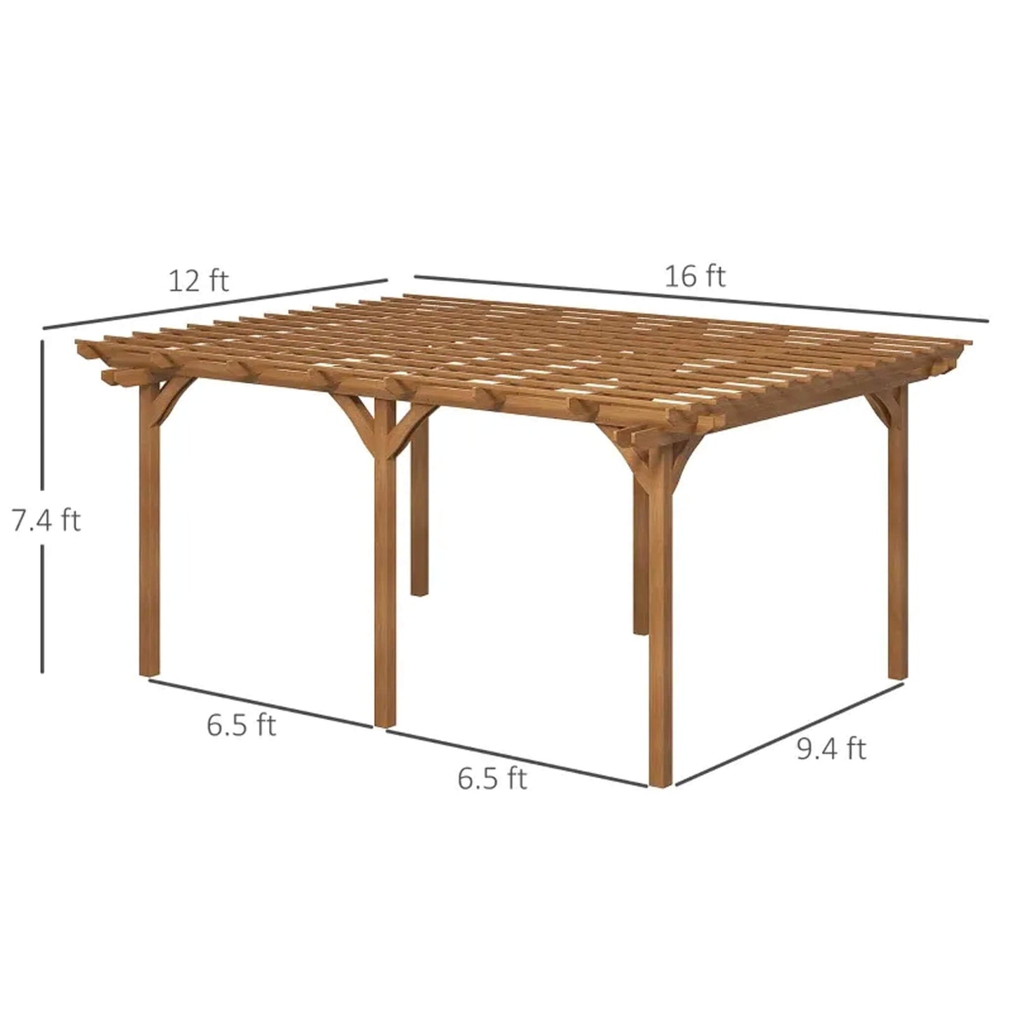 [09X12FT] Alora Premium Outdoor Wooden Grape Trellis Pergola (SAK18579)